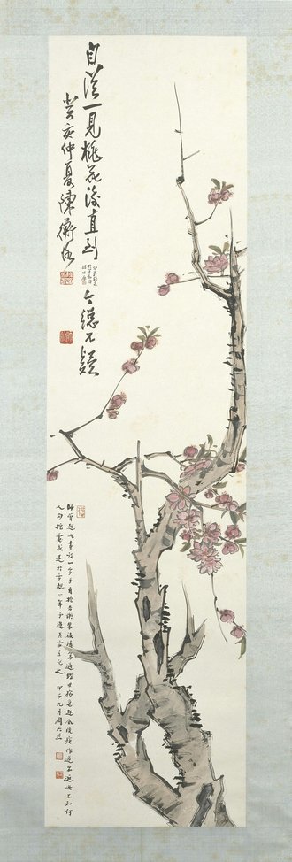 陈师曾桃花图轴