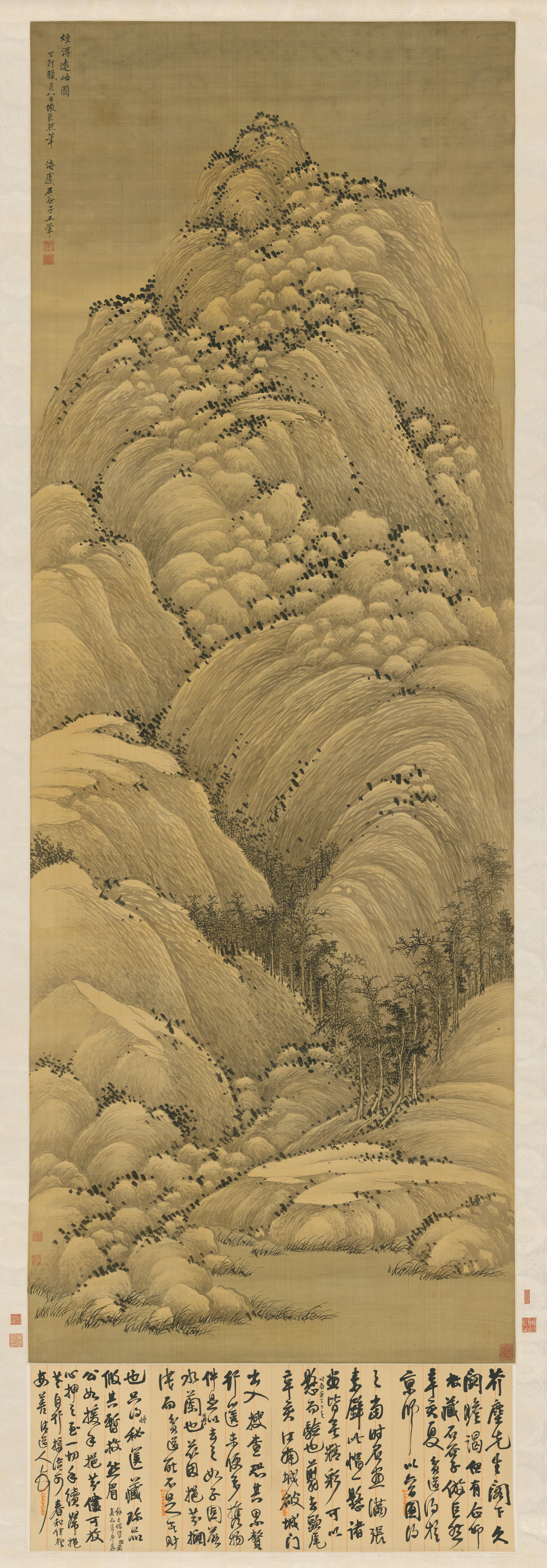 王翚仿巨然烟浮远岫图轴