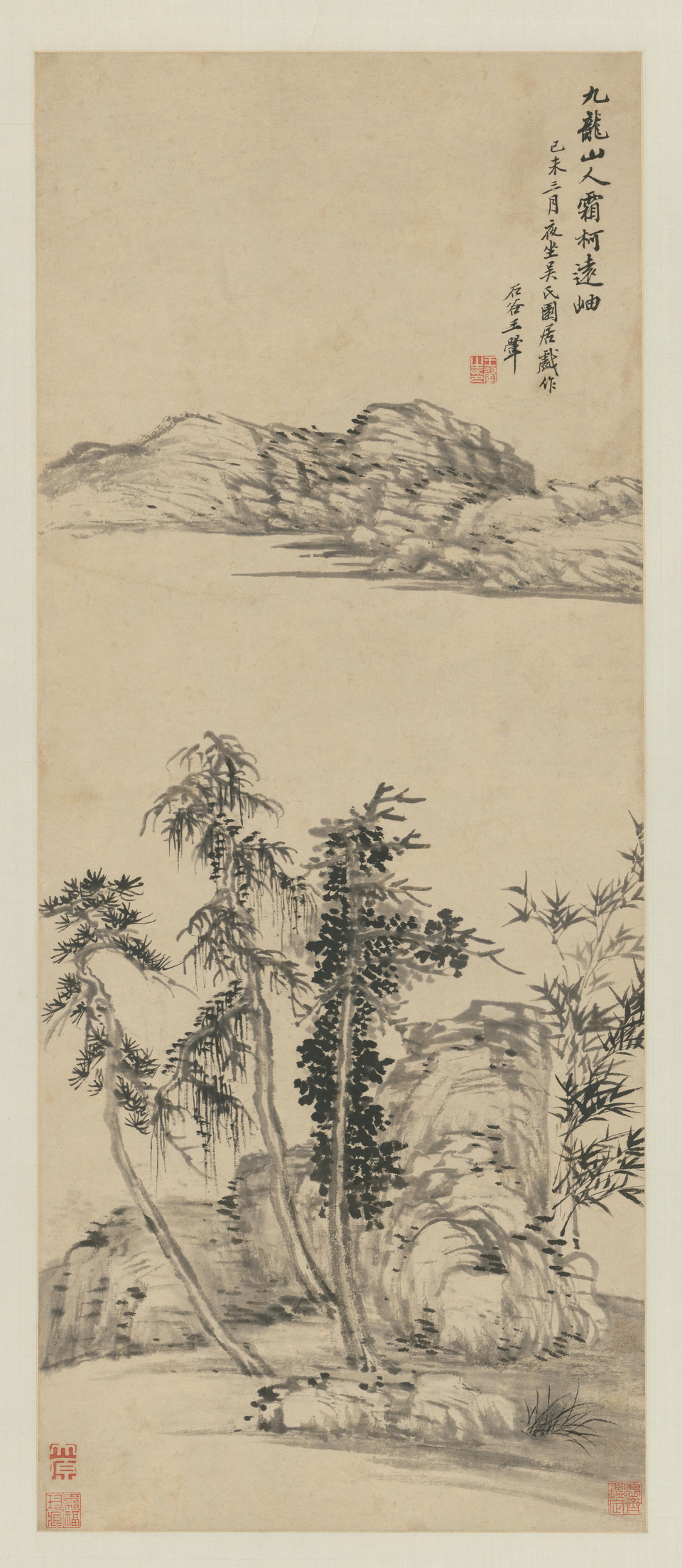 王翚霜柯远岫轴