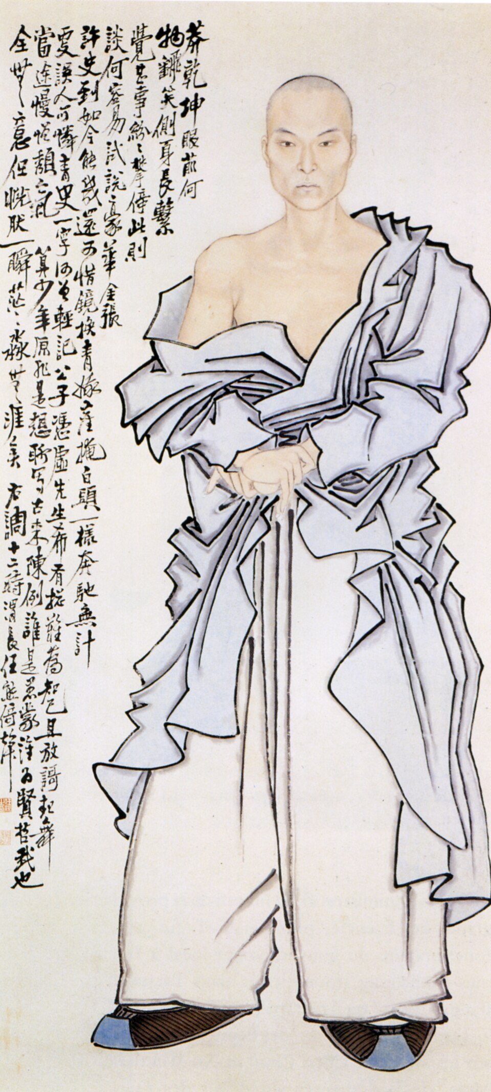 任熊自画像轴