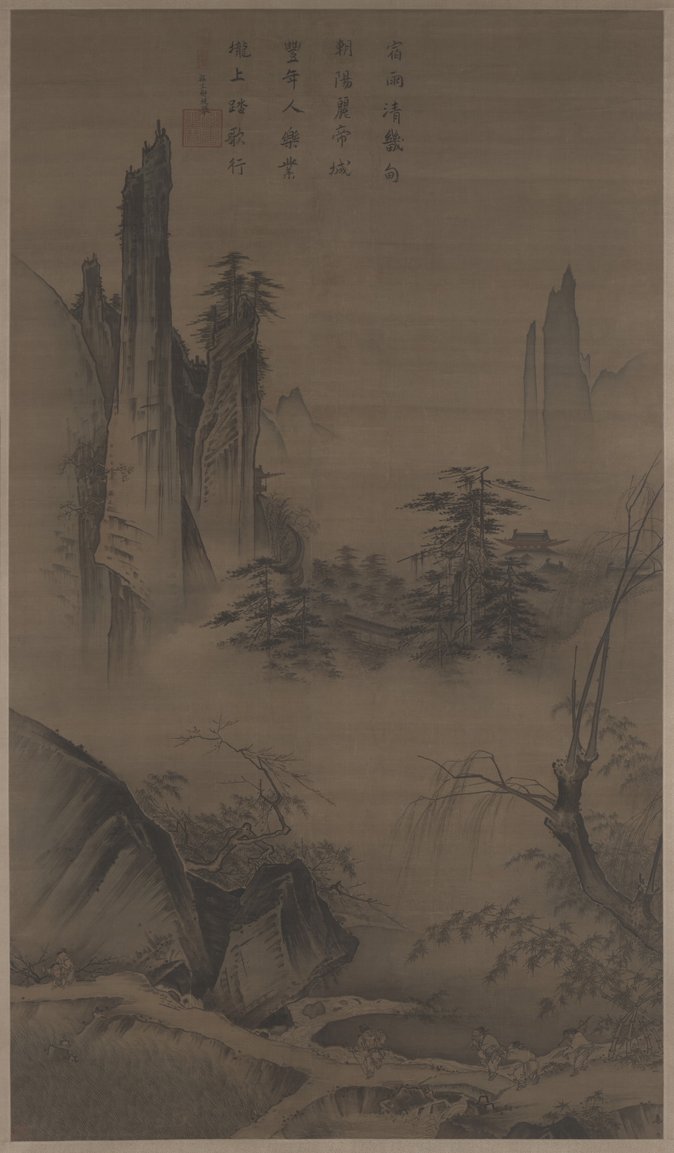 马远踏歌图轴