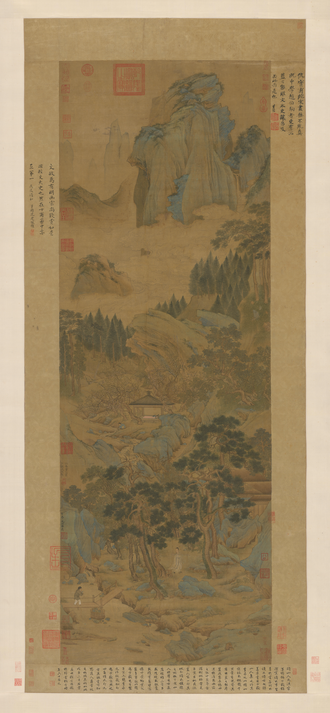 仇英桃村草堂图轴