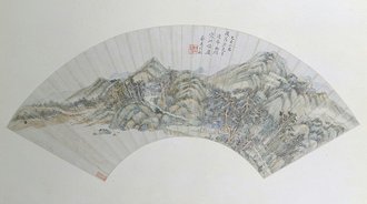 王时敏设色山水图扇页