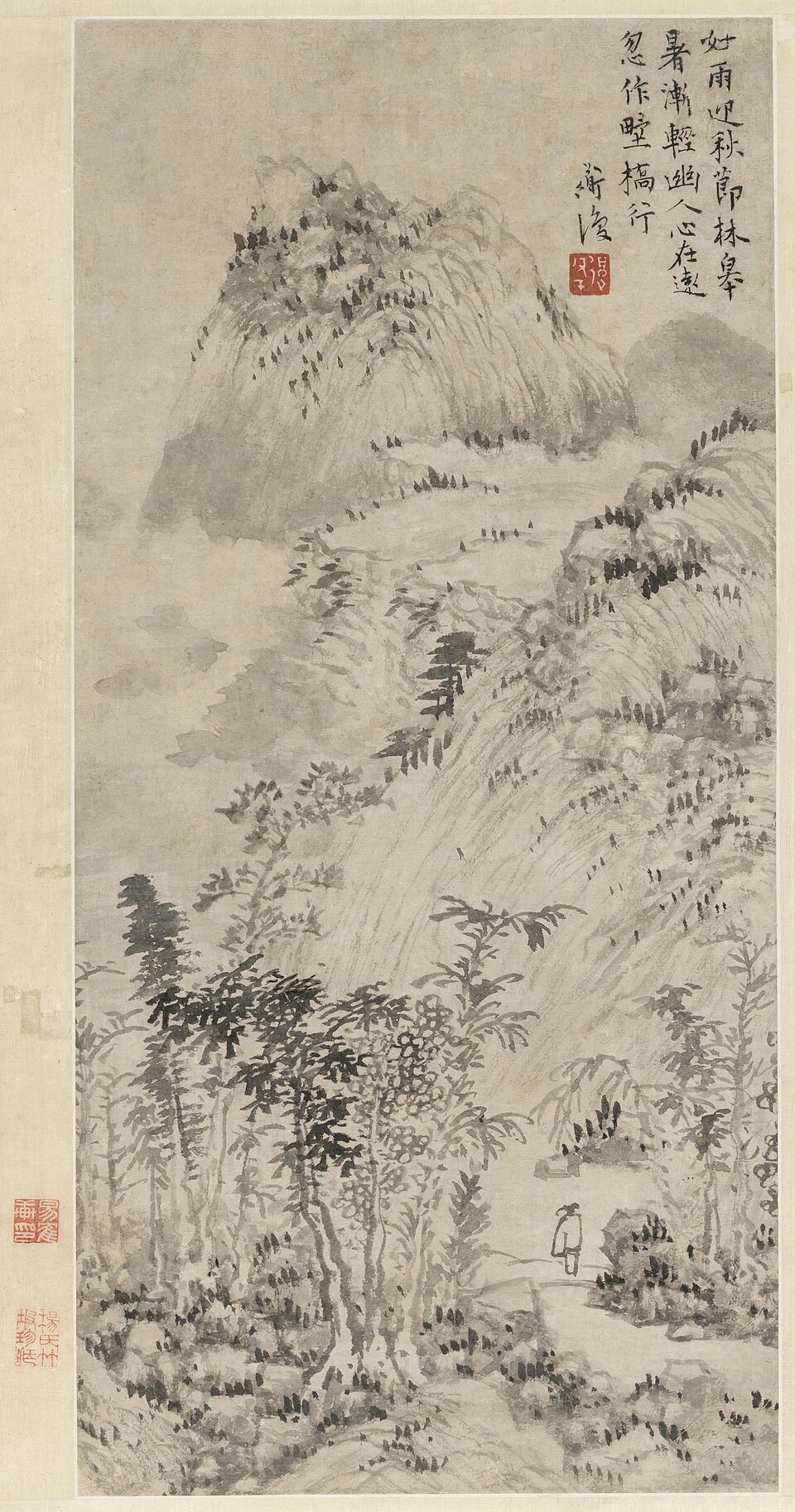 陈道復山水图轴