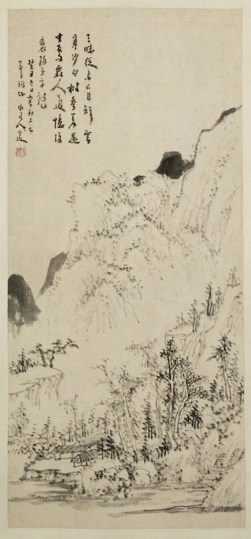 程邃山水图轴