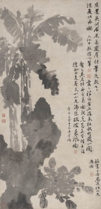 牡丹蕉石圖