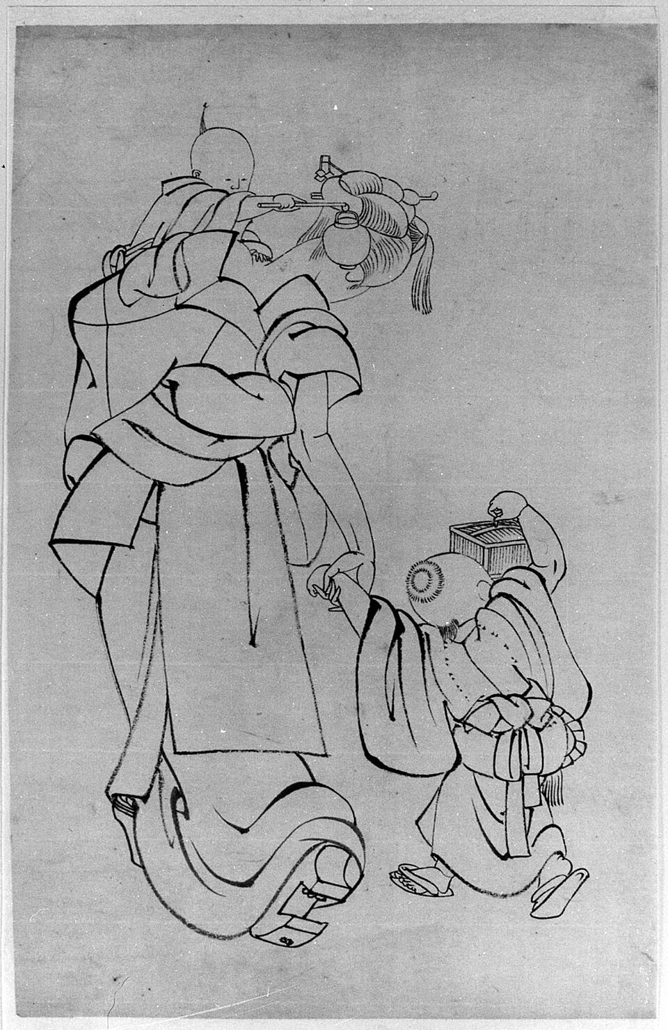 Mother and Children in Summer Night
