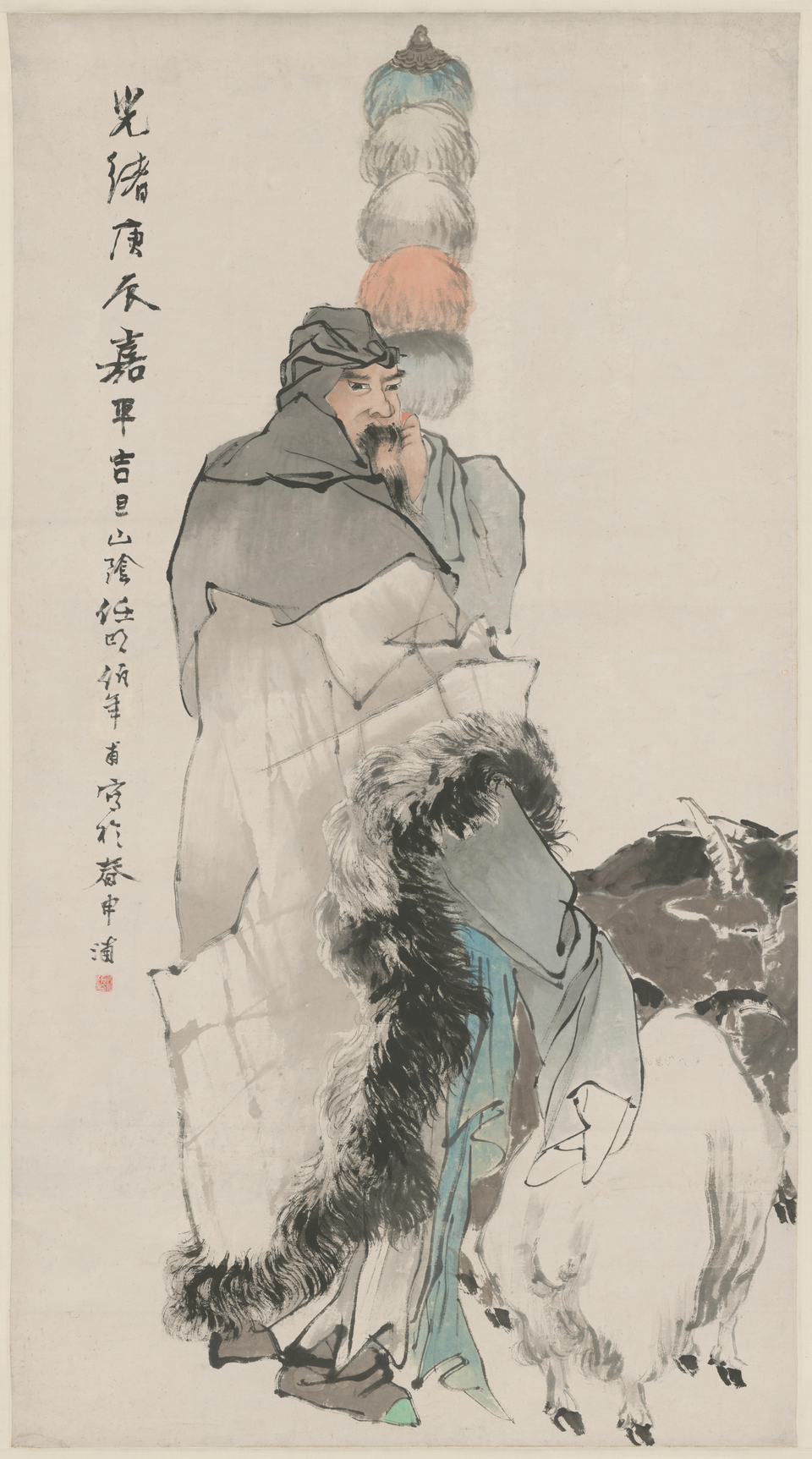 任颐苏武牧羊图轴