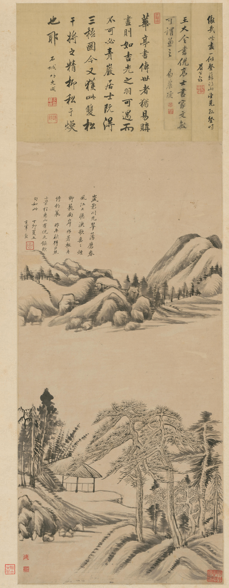 董其昌仿巨然山水轴