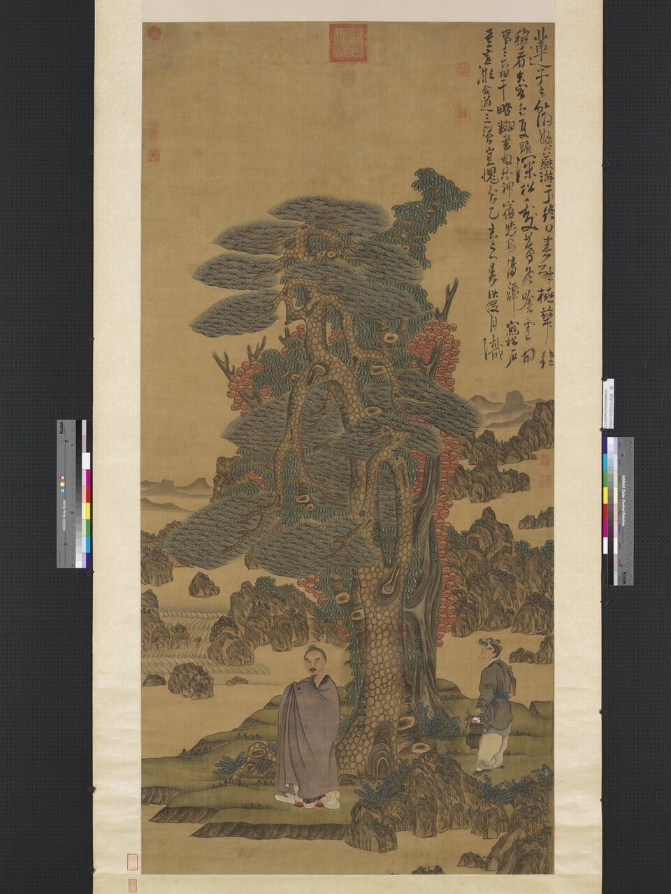 明陳洪綬喬松仙壽圖 軸