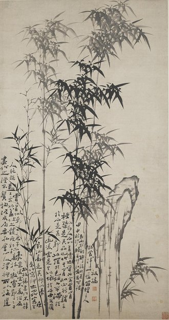 清 郑燮 赠杏花楼主竹石图轴