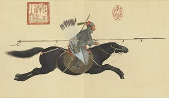 畫阿玉錫持矛盪寇圖　卷 引首