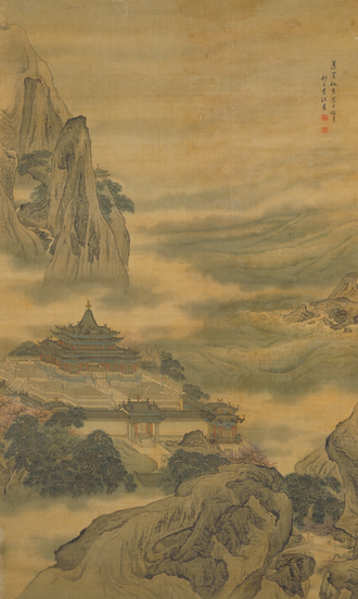 袁江蓬莱仙岛图轴