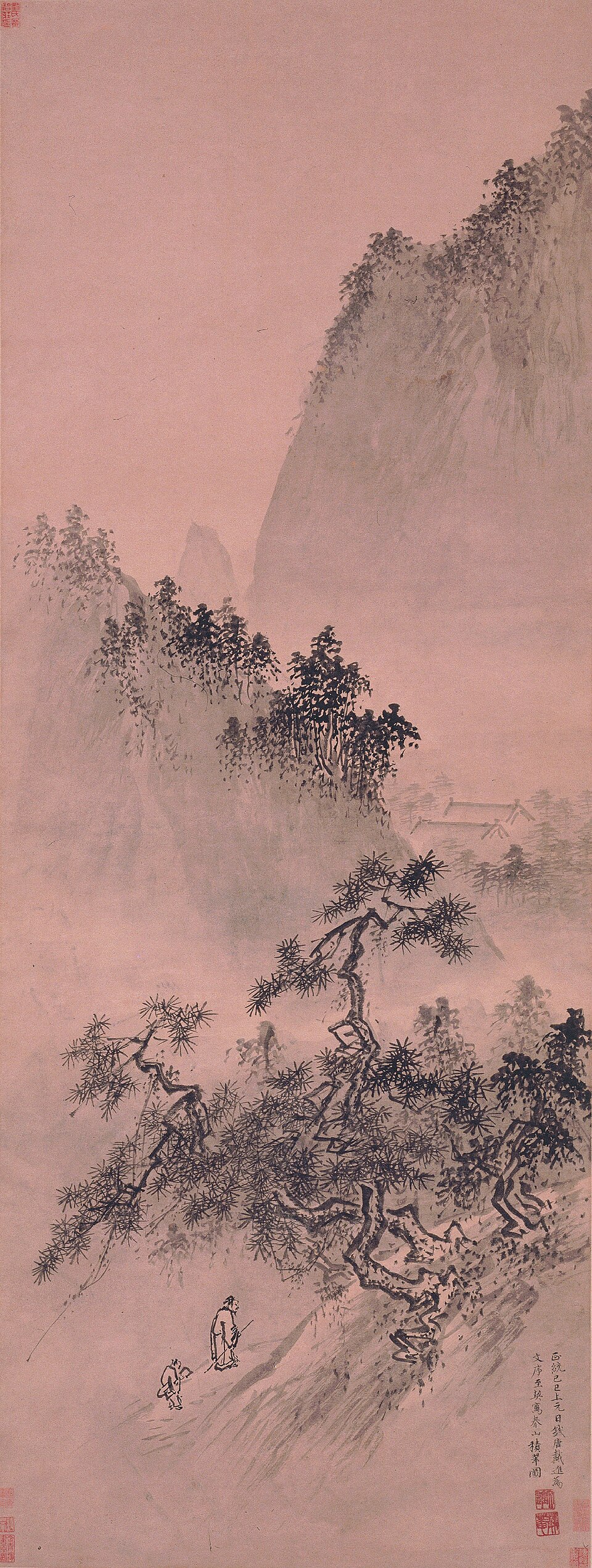 明  戴进  春山积翠图轴