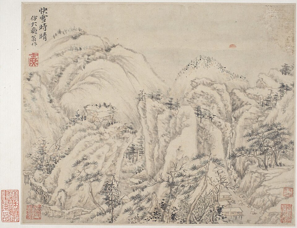 Album of Landscapes, Plants, Figures and Animals: Sunset in the Mountains