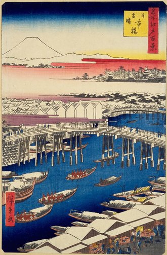 名所江戸百景 日本橋雪晴