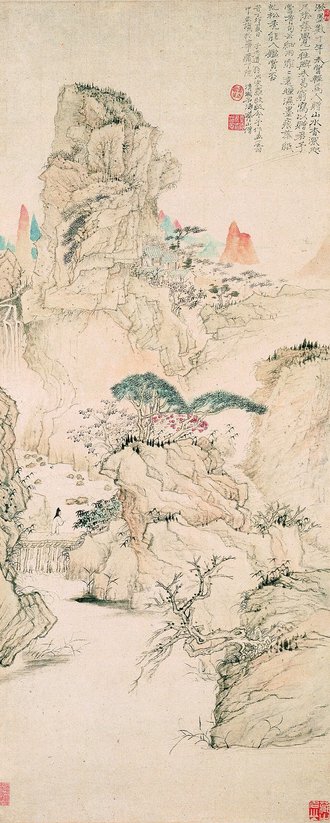 清  石涛  细雨虬松图轴