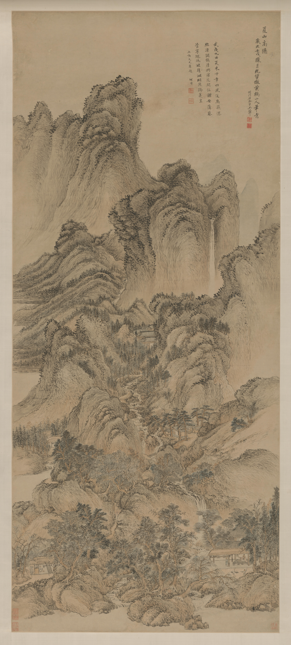 王翚夏山高隐轴