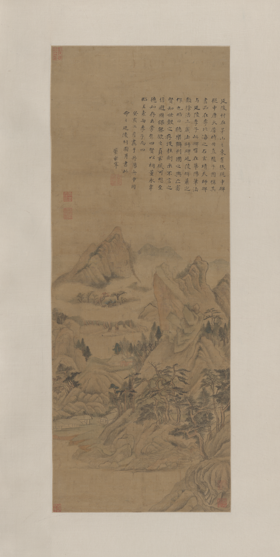 董其昌延陵村图轴