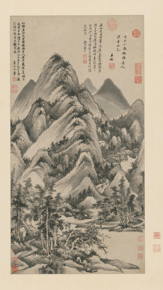 王鉴仿梅道人溪亭山色图轴