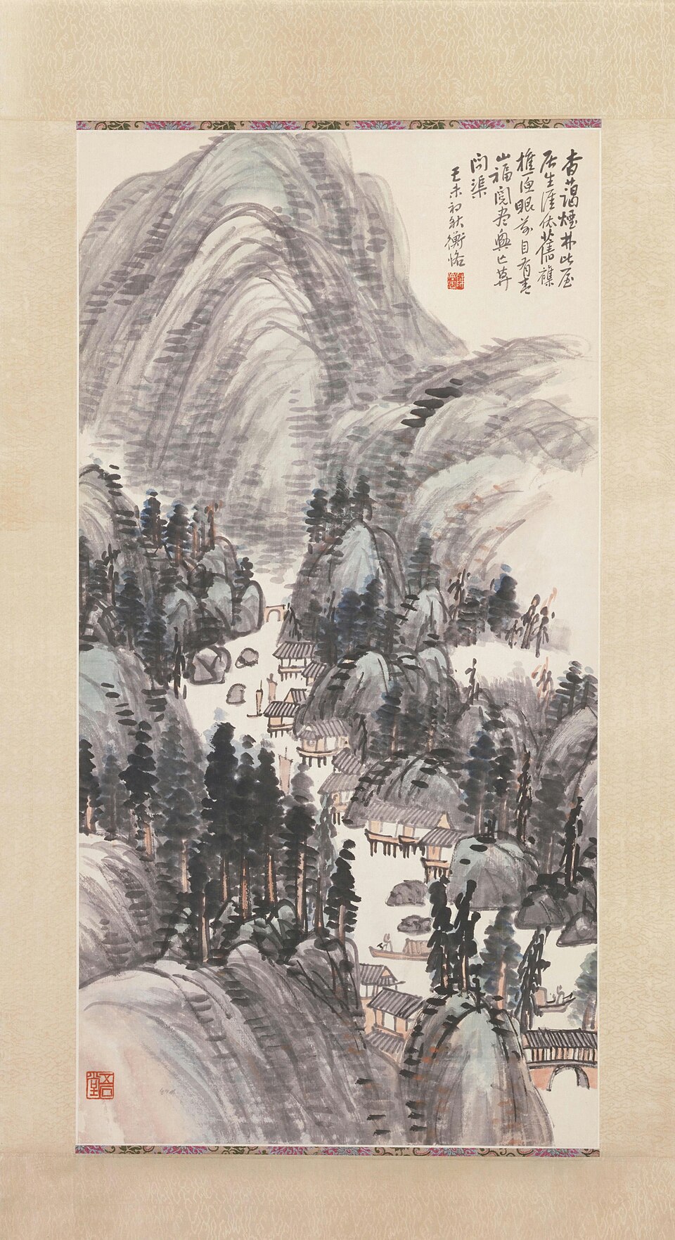 陈师曾设色山水图轴