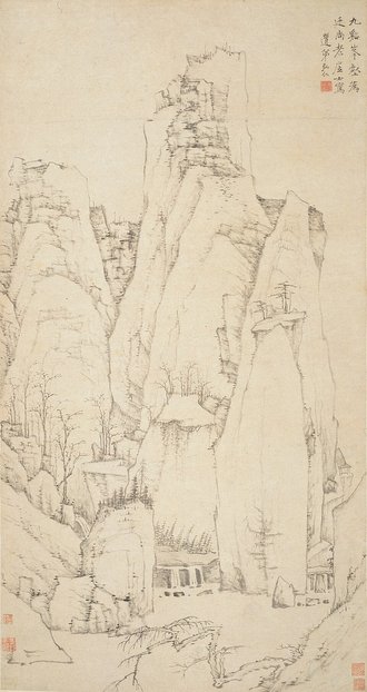 清  弘仁   九谿峰壑图轴
