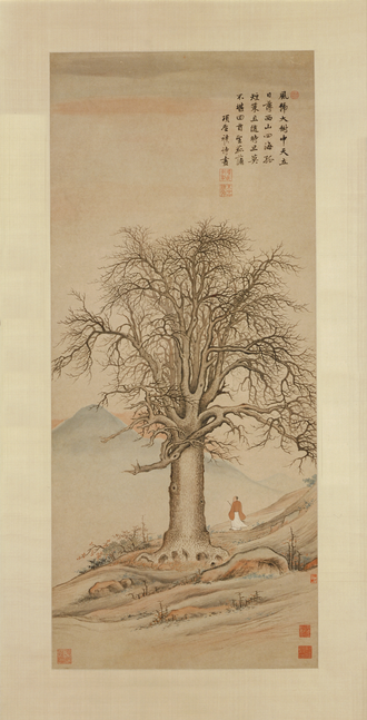 项圣谟大树风号图轴