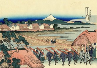 富嶽三十六景 従千住花街眺望ノ不二