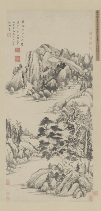 董其昌赠稼轩山水图轴