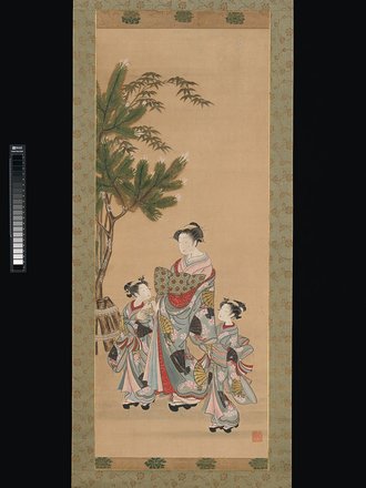 Courtesan and  Two Attendants on New Year's Day