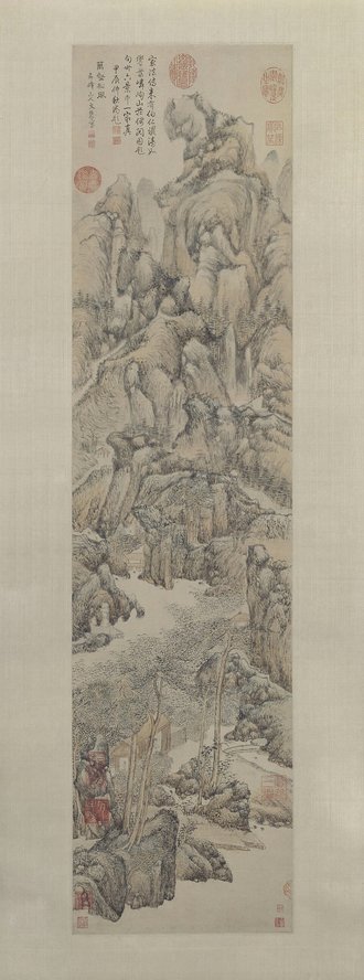 文伯仁万壑松风图轴