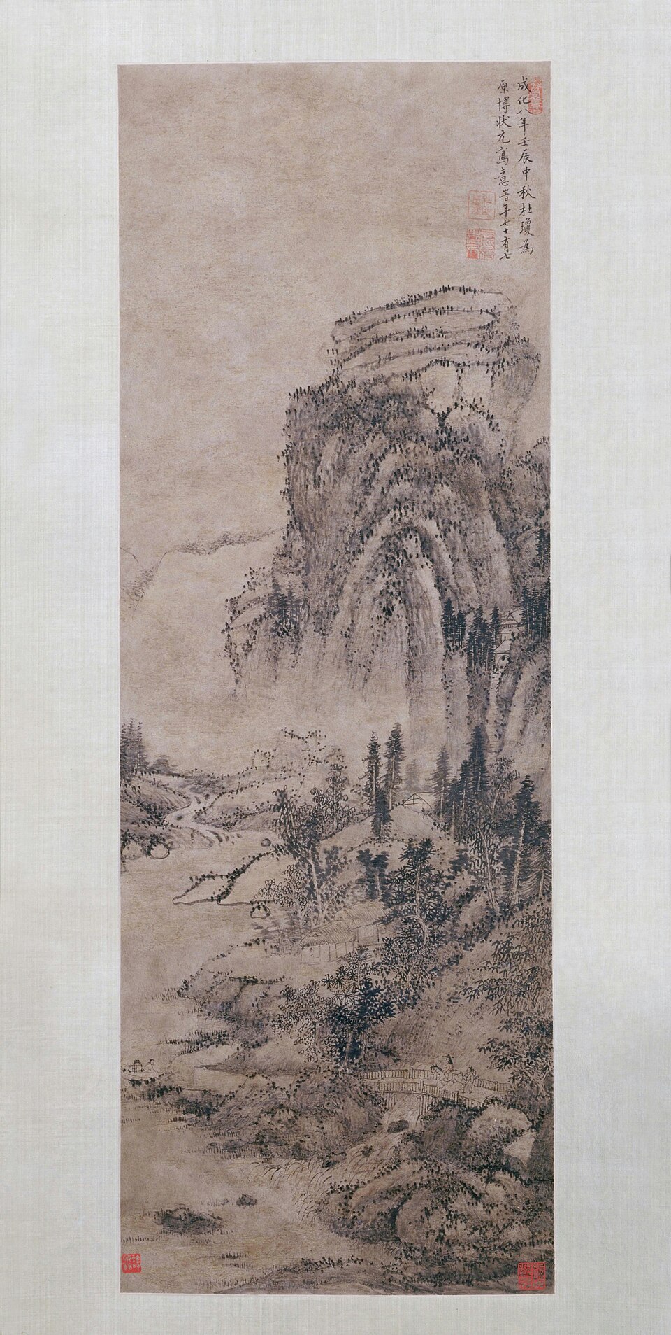 杜琼为吴宽作山水图轴