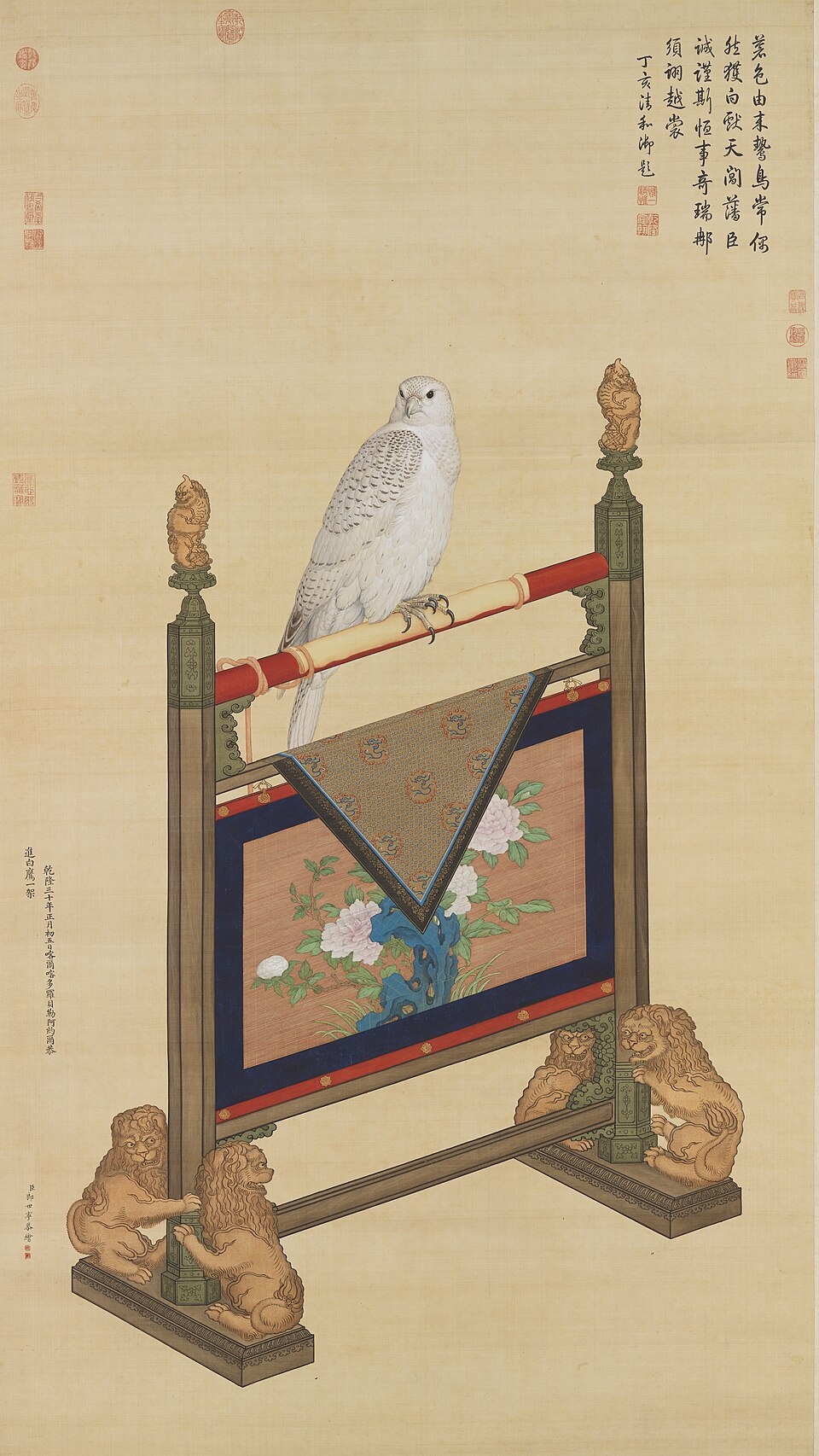 清郎世寧畫白鷹　軸