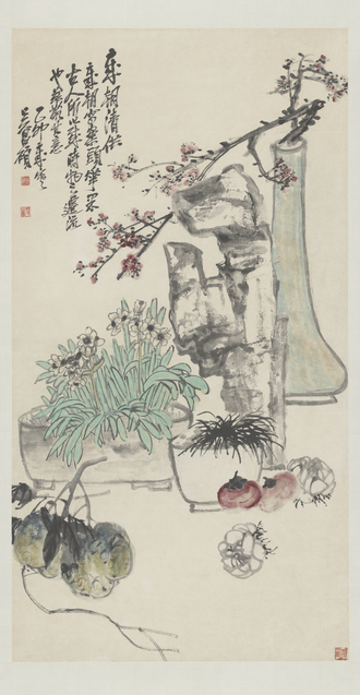 吴昌硕岁朝清供图轴