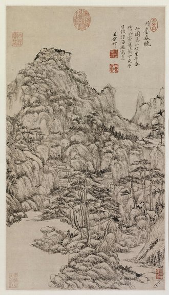 王原祁丹台春晓图轴