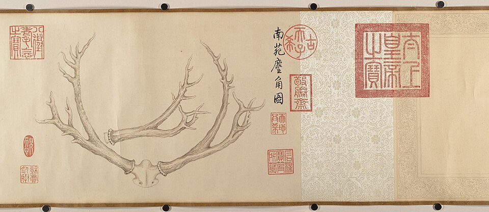 Two Paintings of Deer Antlers