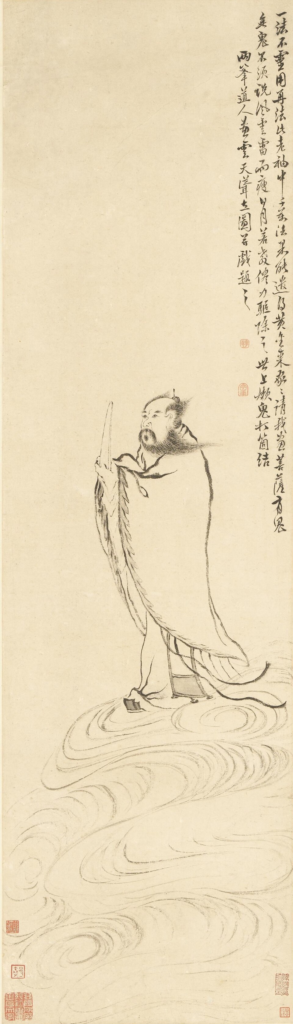 清 罗聘张天师像轴