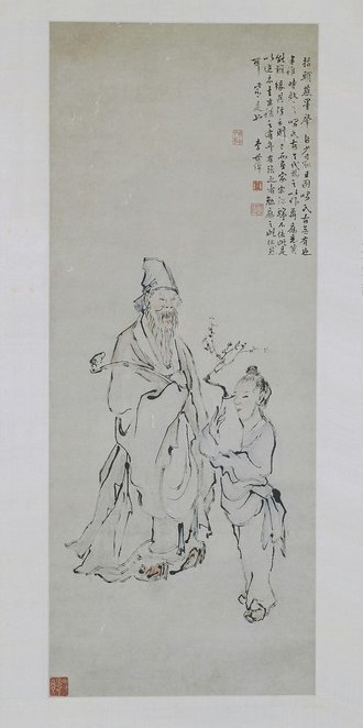 李世倬指画岁朝图轴