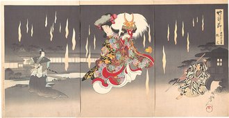 Scene of Foxfire (Kitsunebi) from the Play Honchō nijūshikō