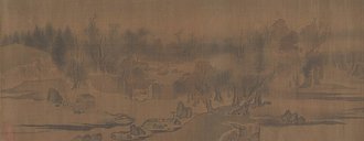 River Village in Autumn Dawn