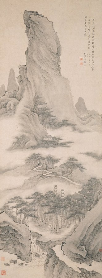 清  梅清  敬亭霁色图轴