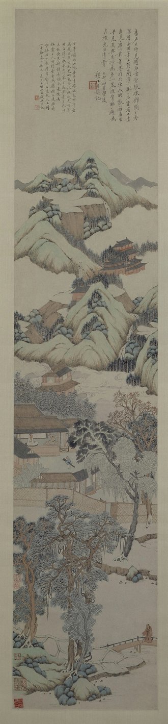 钱杜紫琅仙馆图轴