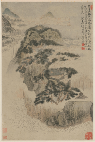 石涛采石图轴