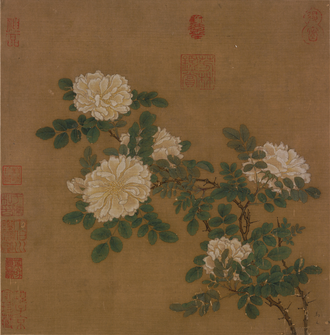 马远白蔷薇图页