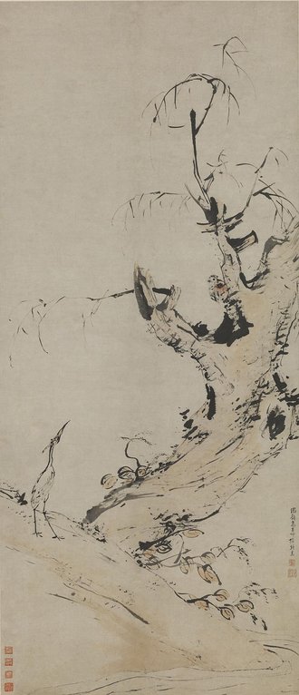 清 高其佩 指画秋柳图轴