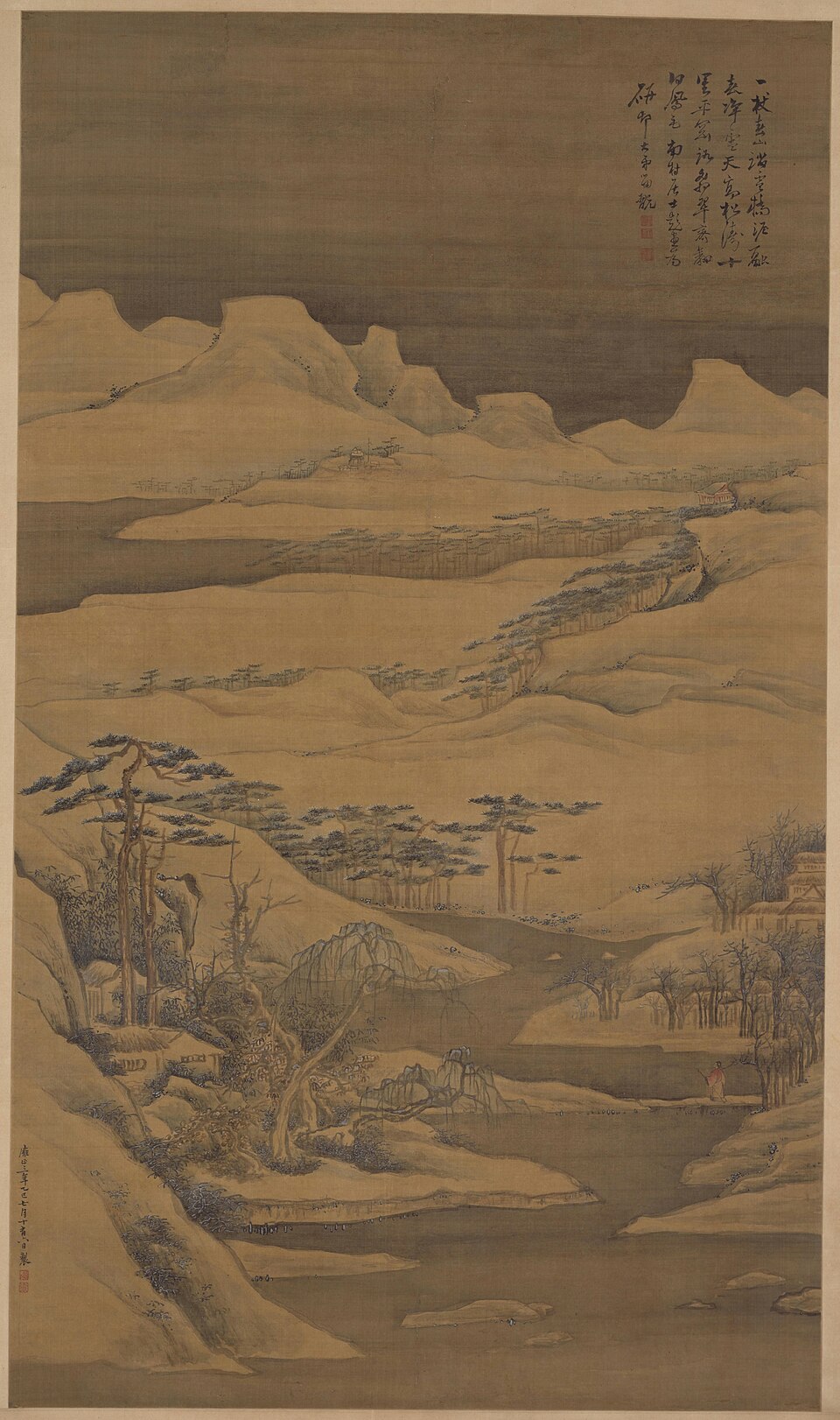 高凤翰雪景山水图轴