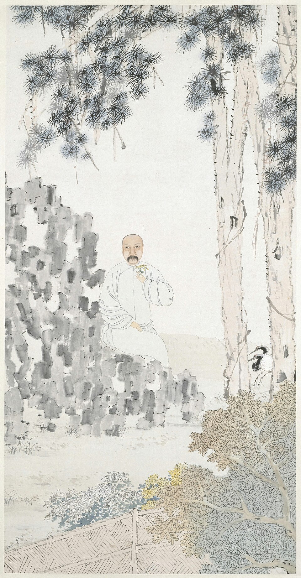 虚谷彭公像图轴