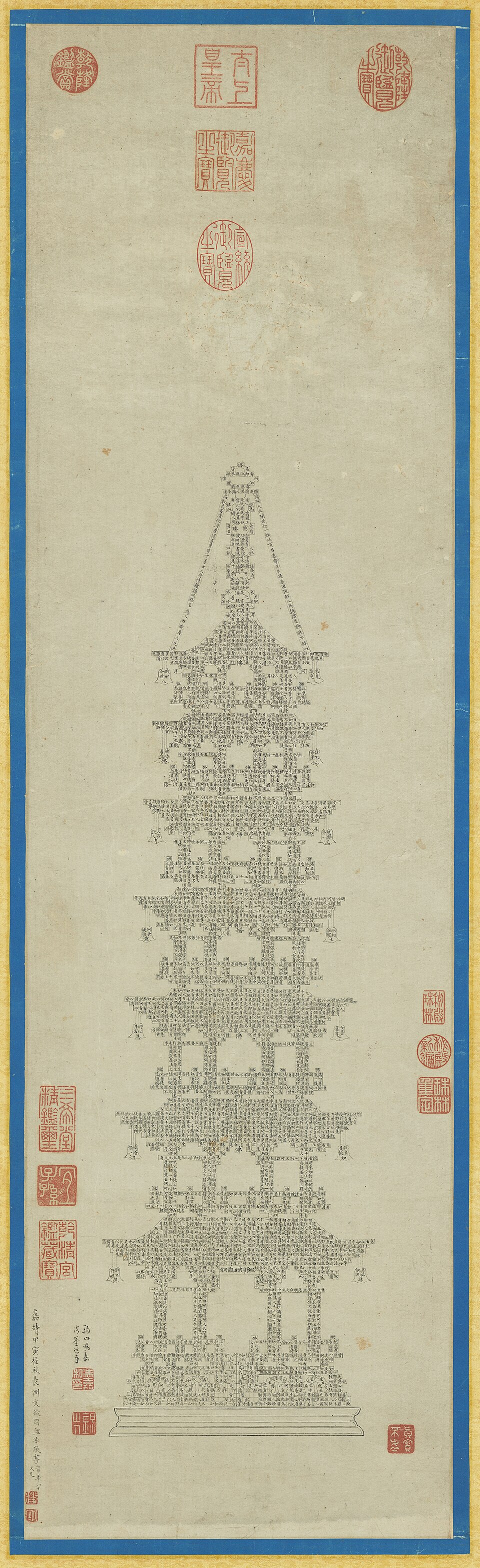 明文徵明書金剛經塔　軸