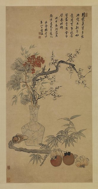 清 杨晋岁朝图轴