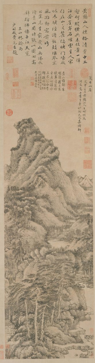 王蒙夏日山居图轴